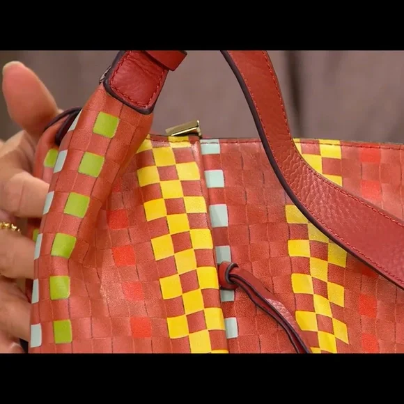 New Vince Camuto Tote Shoulder Bag Two Strap Tania Leather Moroccan Clay Colors - Picture 2 of 11